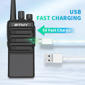 Radio bidireccional portátil UHF ETMY ET-99 con función VOX, aviso de voz, USB, alcance inalámbrico de 3 km, profesional y de largo alcance. - Product Image 3