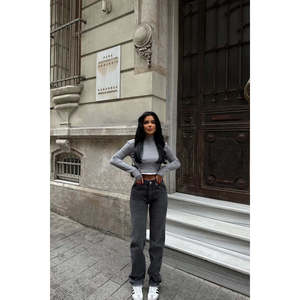 Pantalon en jean gris taille haute respirant, coupe ample, style streetwear, cargo, tailles XL, 2XL, 3XL disponibles - Product Image 3