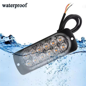 12 lumières stroboscopiques <span class=keywords><strong>LED</strong></span> clignotant d'urgence phare d'avertissement <span class=keywords><strong>12V</strong></span> 24V stroboscopes pour Auto DRL voiture camion ambre rouge bleu - Product Image 5