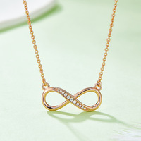 RINNTIN Minimaliste Moissanite Infinity Choker S925 Collier en Argent Sterling Bijoux