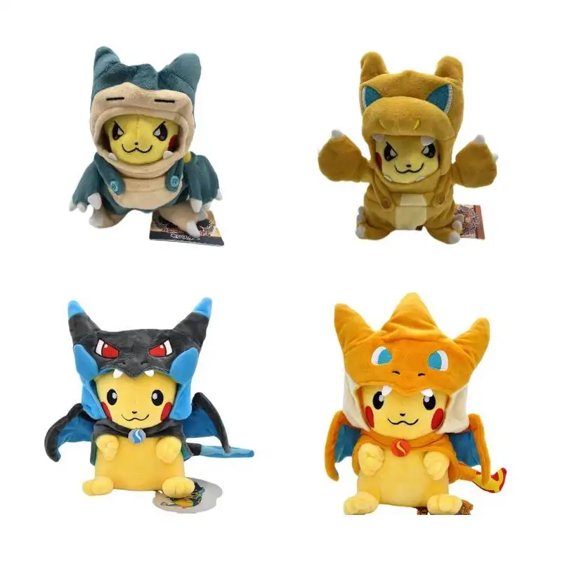 Toptan 23cm Anime Pokemon yangın solunum ejderha Pikachu sürükle ceket peluş hayvan oyuncak bebek dolması & peluş oyuncak hayvan