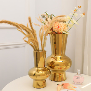 <span class=keywords><strong>Vase</strong></span> à fleurs en céramique de luxe, style nordique, galvanoplastie, argent, or, <span class=keywords><strong>vase</strong></span> de <span class=keywords><strong>pampa</strong></span> lisse pour décoration de bureau et de maison - Product Image 2