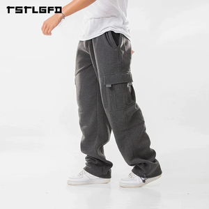 Pantalon de jogging cargo ample coupé-cousu en molleton épais 400 g/m², délavage vintage, style streetwear oversize, vente en gros - Product Image 3