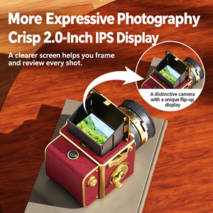 Appareil photo numérique rétro M31 64MP Vidéo 4K Zoom numérique 16X Écran IPS 2,0 pouces Texture cuir vintage - Product Image 6