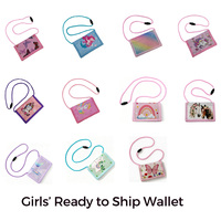 Dompet Leher Anti-Hilang Anak Perempuan Bahan Polyester Tahan Air Bersertifikat CE, Dompet Koin Anak Motif Kartun Custom, Grosir