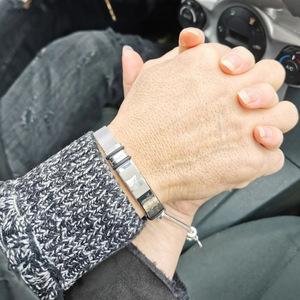 Stainless Steel Personalized Men's <b>Bracelet</b> | Custom Laser Engrave Names & Photo | Perfect Wedding Anniversary <b>Couple</b> Gift - Product Image 4