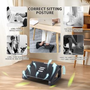 Reposapiés ergonómico ajustable con rodillo de masaje, almohada cómoda para reposapiés para uso en Escritorio de oficina, taburete de pie de escritorio de calidad Premium - Product Image 6