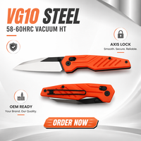 Складной нож EDC с двухцветным лезвием из стали VG10 (3,23 дюйма), рукоятью из оранжевого G10, замком Axis Lock, керамическим подшипником, карманный нож для джентльменов SL792