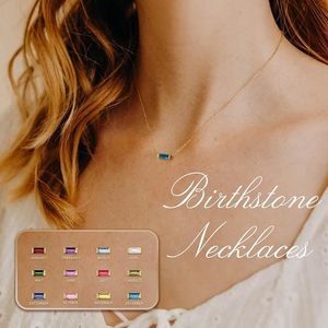 Collares de diamantes chapados en oro de color alto Vintage para mujer, 12 circonitas de piedra natal, acero de titanio, forma de luna inoxidable, regalo especial - Product Image 6