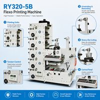 Machine d'impression flexographique automatique, presse à étiquettes 5 couleurs avec laminage, séchage IR, découpe rotative, haute précision