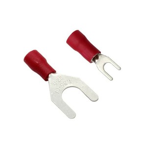 ขั้วต่อสายไฟแบบ Yule Plastics Fork Terminal รุ่น Sv1.25-3.2-4-5-6 2-3 3.5-5-8 ทำจากทองเหลืองชุบดีบุก แบบหุ้มฉนวนสำเร็จรูป รูปตัวยู และรูปตัววาย - Product Image 1