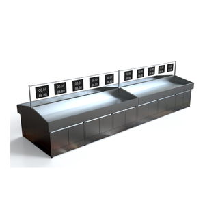 Estante de Acero Inoxidable de Doble Cara para Supermercado, Resistente, para Exhibición de Mariscos y Productos - Product Image 1