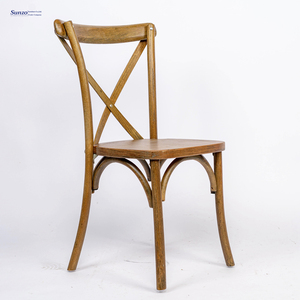 Silla <span class=keywords><strong>de</strong></span> Madera Maciza Resistente con Respaldo Cruzado, Soporta 250 kg, Apilable, para Interiores/Exteriores, para Hostelería Comercial, <span class=keywords><strong>Alquiler</strong></span> <span class=keywords><strong>de</strong></span> Servicios <span class=keywords><strong>de</strong></span> Catering - Product Image 1