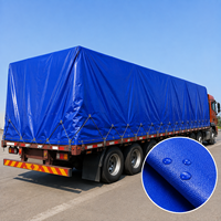 Bâche en PE tissé robuste, imperméable, bleue et orange, pour camion, remorque, tente de transport et couverture extérieure