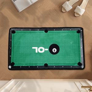 3D印花花卉簇绒定制地毯设计师设计黑色8球桌地毯标志定制门垫 - Product Image 1