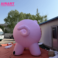 Ballon gonflable Mascotte Cochon de Dessin Animé pour Idées de Fêtes à Thème Ferme, Cochon Animal Gonflable pour Accessoires de Scène