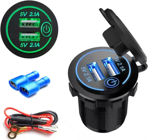 Kép USB Car Charger Adapter Sạc nhanh 12V/24V không thấm nước sạc nhanh Loại C phổ lõm ổ cắm phụ kiện xe hơi - Product Image 3