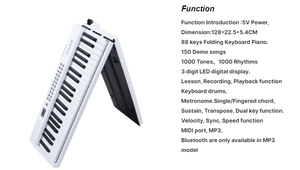 <span class=keywords><strong>คีย์บอร์ด</strong></span>เปียโนอิเล็กทรอนิกส์แบบดิจิตอล 88 คีย์แบบพกพาอเนกประสงค์พร้อมการเชื่อมต่อไร้สายและจอแสดงผล<span class=keywords><strong>คอร์ด</strong></span> - Product Image 4