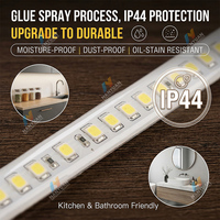 Bandes lumineuses LED, ruban LED, lumières LED, 220V, branchement direct, 8mm, 120 LED/m, CRI élevé Ra80, 12W/m, éclairage de placard, lumières LED DDID