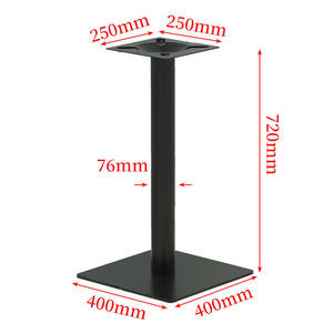 Socle de table rond en acier inoxydable noir et or pour restaurant, colonne unique, facile à nettoyer, vente en gros - Product Image 2