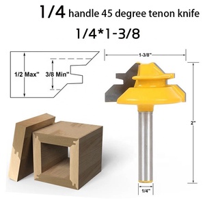 Alat tukang kayu 45 derajat 1/4 1/2 8 Shank miter alat pemotong tanggam kayu pemotong penggilingan <span class=keywords><strong>Router</strong></span> <span class=keywords><strong>bit</strong></span> - Product Image 5