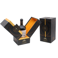 Boîtes d'emballage en carton personnalisées de qualité supérieure à double porte pour whisky, vin, vodka, spiritueux, boîte cadeau pour bouteille d'alcool