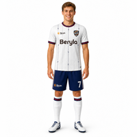 Conjunto de Uniforme de Fútbol Unisex Personalizado, Estilo Británico Vintage, Impresión por Transferencia de Calor, Secado Rápido, Transpirable, 100% Poliéster Malla