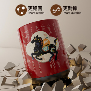 Large Capacity Cylindrical Trash Can With <b>Wheels</b> And Lid Indoor Use 12L Above - Product Image 2