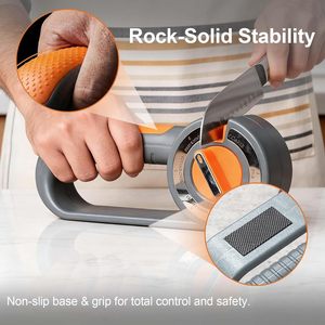 <span class=keywords><strong>Aiguiseur</strong></span> de couteaux 6-en-1 pour la cuisine, sélection de mode facile par cadran pour ciseaux et lames fines, base antidérapante, outil d'affûtage manuel - Product Image 4