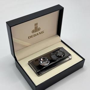 DEBANG Cigar Lighter Custom logo Best Seller <b>Refillable</b> Triple Flame Gift-box Cigar Torch Lighter with Cigar Cutter and Holder - Product Image 5