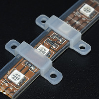 Clips en plastique imperméables pour bande LED, pour éclairage décoratif extérieur, clips de fixation transparents pour bande LED, pour montage invisible de la lumière