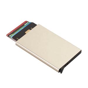 FSW246 New Aluminum RFID Blocking Auto Pop up Slide Credit Holder Metal Front Pocket <strong>Cards</strong> Box Wallet - Product Image 5