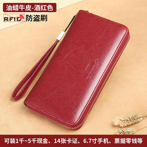 AndoBag Long Wallets for Women Soft Genuine Cow <b>Leather</b> Coin Purse Fashion Large Capacity Zipper Wallet Clutch <b>Phone</b> <b>Bag</b> - Product Image 5