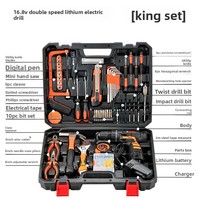 Boîte à outils électrique, outils à main, ensemble d'outils ménagers, kit de réparation multifonction, combo tout-en-un, outils à batterie, haute teneur en carbone