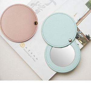 Portable Round <b>Makeup</b> With Rotating Feature Pu Leather Compact <b>Mirror</b> for Advertising & Promotion Fashion Beauty Gift - Product Image 5