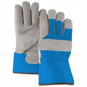 Gants de sécurité en cuir de vachette de qualité supérieure, paume en cuir croûte, dos en coton robuste, antidérapants, usage industriel, certifiés CE - Product Image 6