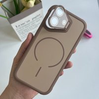 Coque de téléphone antichoc magnétique avec support d'objectif pour iPhone 17 Air 16 Plus 15 14 13 12 Pro Max 11