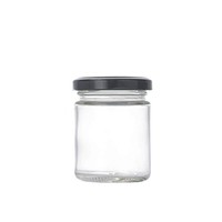 Confiture ronde transparente de qualité alimentaire 50ml 80ml 100ml 150ml 200ml 300ml 350ml Pot de stockage en verre pour gelée de miel avec couvercle hermétique en métal