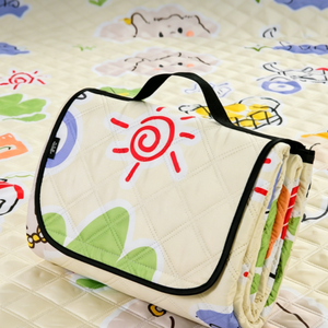 Tapis de pique-nique pliable portable doux à faible MOQ avec poignée de transport intégrée, couvertures de camping pour le camping, le parc, <span class=keywords><strong>la</strong></span> plage, l'herbe - Product Image 2