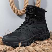Bottes tactiques en cuir respirant à fermeture éclair pour la randonnée en extérieur, résistantes à l'usure, pour l'entraînement, à tige haute – Offre Spéciale
