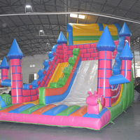 Toboggan Gonflable Commercial Robuste en PVC pour Enfants, Château Gonflable avec Escalier d'Accès, Idéal pour la Location