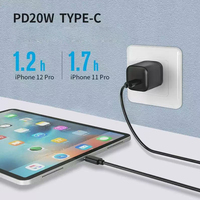 Pengisi Daya Cepat Tahan Api 20W PD Mini Tipe-C Populer, Adaptor Portabel Ringkas untuk Ponsel & Tablet
