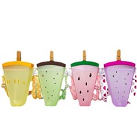 Groothandel Yafeiqi Creatieve Watermeloen-Vormige PC Rietjesbeker Bandje Sapbeker IJscreambeker Studenten Waterfles Cadeau Mok