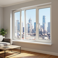 Fenêtre coulissante en vinyle de conception moderne, double vitrage, fenêtre UPVC, verre trempé, fenêtre coulissante en PVC pour bâtiment, fabriquée en Chine.
