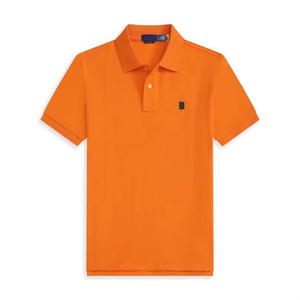 Chemise unie pour homme, modèle <span class=keywords><strong>Ralph</strong></span>, pour le commerce transfrontalier, avec broderie, manches courtes, en pur coton, lavable en machine - Product Image 1