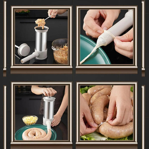 Wholesale Stainless Steel Horizontal Sausage Maker Homemade Kitchen <b>Meat</b> Filler Tool Injector <b>Poultry</b> Tools - Product Image 2