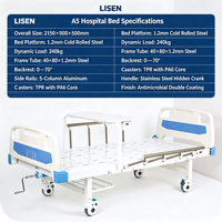 Lit médical manuel à 1 manivelle, équipement médical, lit de soins infirmiers, dossier réglable pour patient, lit d'hôpital, soins à domicile pour personnes âgées