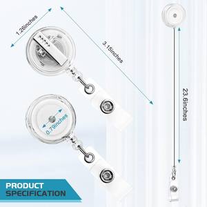 <span class=keywords><strong>Porte</strong></span>-badge rétractable en plastique avec clip pivotant rond pour cartes d'identité, badges nominatifs d'infirmières et de médecins - Marque Yili - Product Image 5