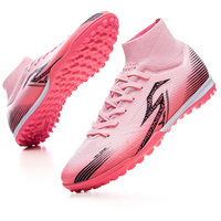 Chaussures de football personnalisées en gros avec logo, crampons en caoutchouc TF, chaussures de soccer durables en PU pour hommes, femmes et enfants, chaussures d'entraînement sur gazon synthétique