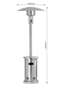 Chauffe-<span class=keywords><strong>terrasse</strong></span> extérieur moderne en acier inoxydable, <span class=keywords><strong>chauffage</strong></span> au gaz en forme de pyramide avec <span class=keywords><strong>flamme</strong></span> - Product Image 5